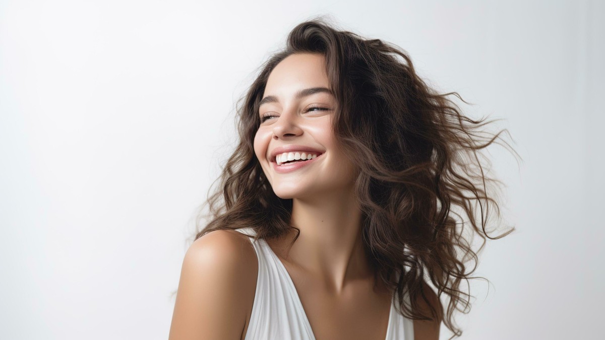 Confident smiling woman with a bright healthy smile